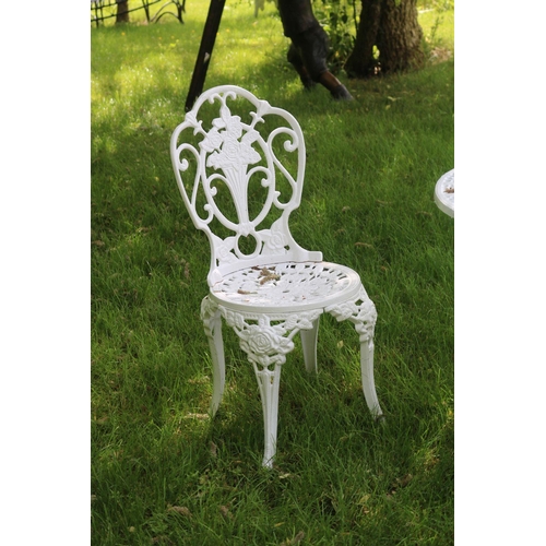 112 - ORNATE CAST IRON GARDEN TABLE