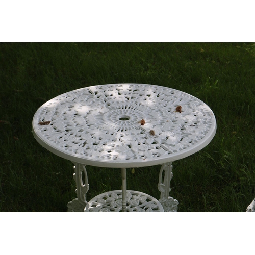 112 - ORNATE CAST IRON GARDEN TABLE