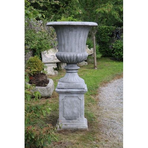 95 - PAIR OF LARGE ITALIANATE STONE ESTATE URNS