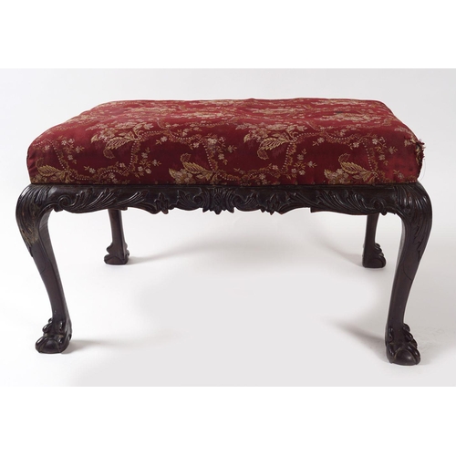 DUBLIN CARVED MAHOGANY STOOL