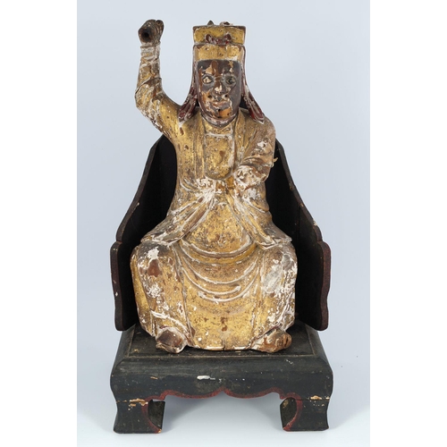 10 - 18TH-CENTURY CHINESE CARVED GILTWOOD FIGURE