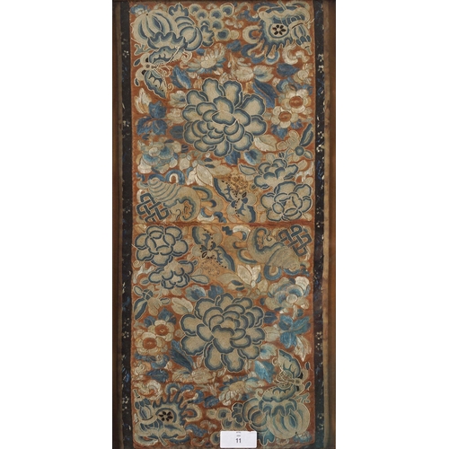 11 - CHINESE QING SILK EMBROIDERED PANEL