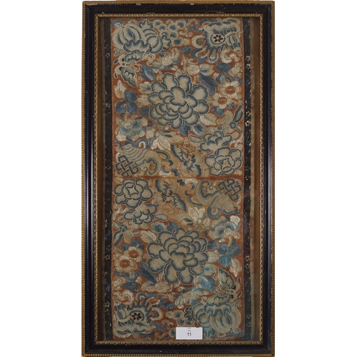11 - CHINESE QING SILK EMBROIDERED PANEL