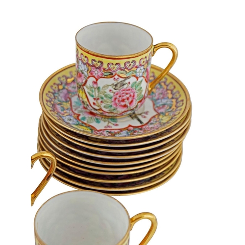 114 - CHINESE PORCELAIN POLYCHROME COFFEE SET