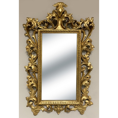 175 - CARVED GILTWOOD FRAMED FLORENTINE MIRROR