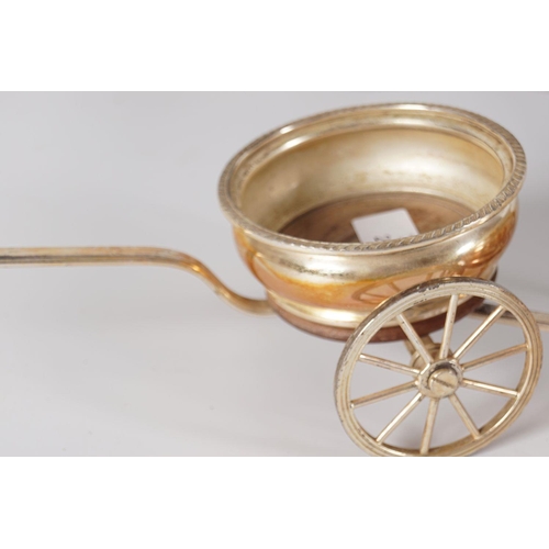 210 - EDWARDIAN SILVER-PLATED WINE CARRIAGE