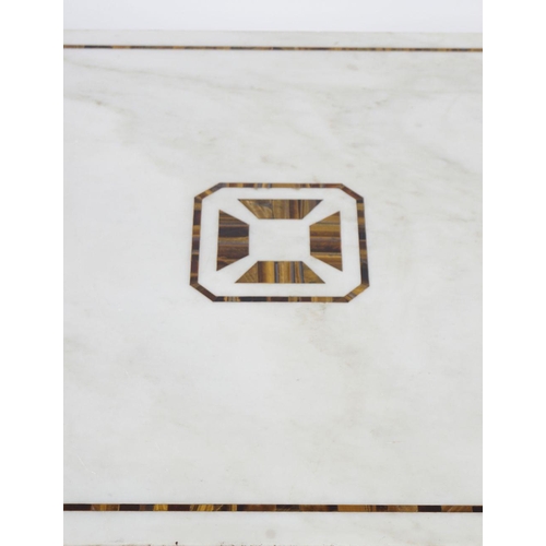 220 - NEO-CLASSICAL STATUARY WHITE MARBLE LOW TABLE