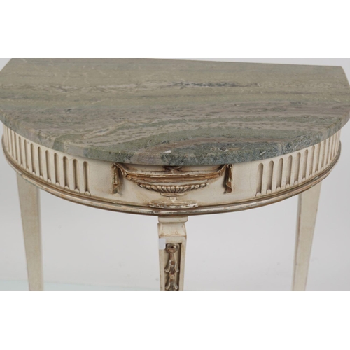 223 - EDWARDIAN PAINTED & PARCEL-GILT CONSOLE TABLE