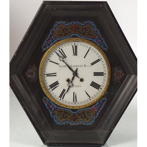 225 - BUHL BRASS & TORTOISESHELL CASED WALL CLOCK