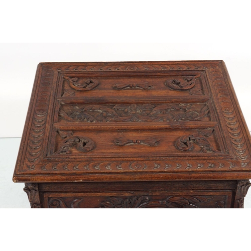 235 - 19TH-CENTURY CARVED OAK COFFER