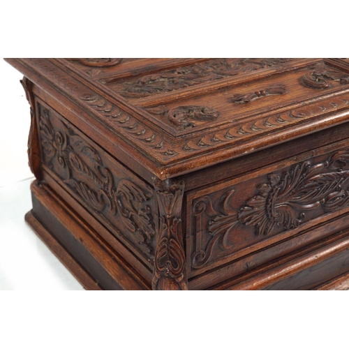 235 - 19TH-CENTURY CARVED OAK COFFER