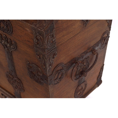 244 - 18TH-CENTURY OAK METAL BOUND SEA CHEST