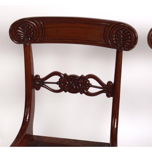 253 - PAIR REGENCY MAHOGANY SIDE CHAIRS