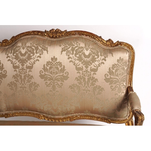 256 - 19TH-CENTURY CARVED GILTWOOD SETTEE