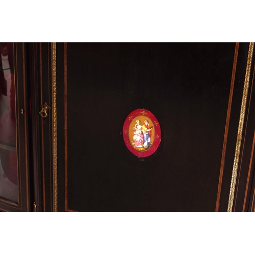 259 - 19TH-CENTURY EBONY AND INLAID SIDE CABINET