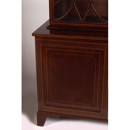 262 - 19TH-CENTURY MAHOGANY AND INLAID BOOKCASE