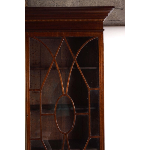 262 - 19TH-CENTURY MAHOGANY AND INLAID BOOKCASE