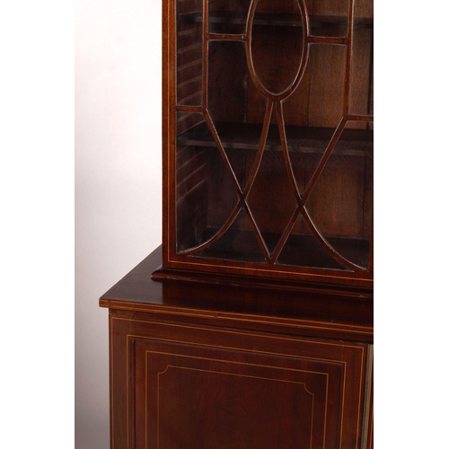 262 - 19TH-CENTURY MAHOGANY AND INLAID BOOKCASE