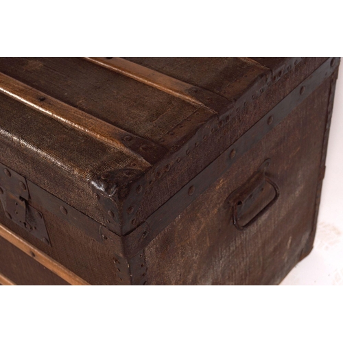 268 - 19TH-CENTURY METAL AND WOODEN BOUND TRUNK