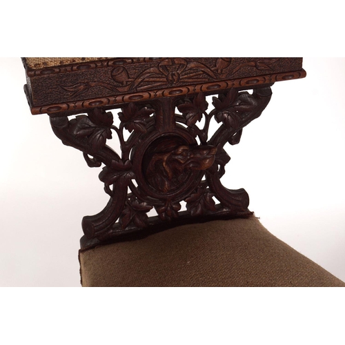 295 - 19TH-CENTURY CARVED WALNUT CHAIR