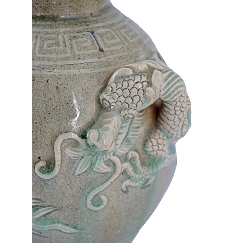 305 - CHINESE QING CELADON DOUBLE GOURD VASE