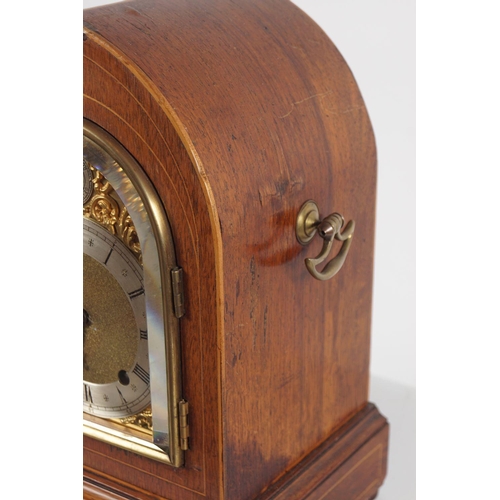 321 - 19TH-CENTURY ROSEWOOD & INLAID CASED MANTEL CLOCK