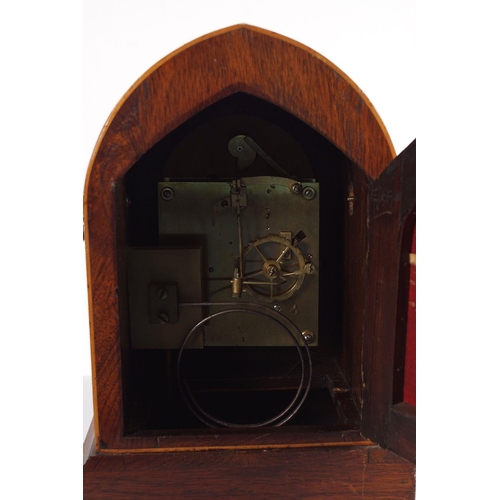 321 - 19TH-CENTURY ROSEWOOD & INLAID CASED MANTEL CLOCK