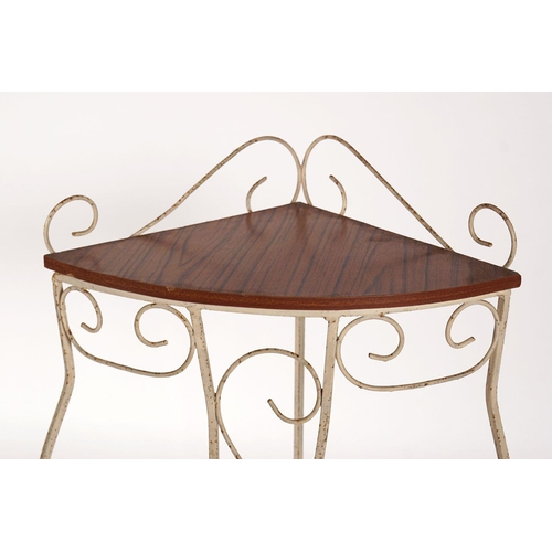 325 - WROUGHT IRON CORNER TABLE