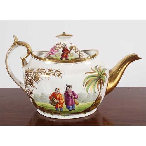 326 - 19TH-CENTURY DONOVAN DUBLIN CHINA TEAPOT