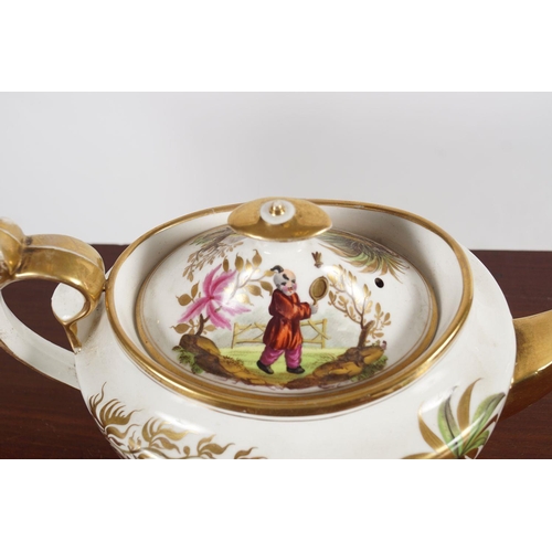 326 - 19TH-CENTURY DONOVAN DUBLIN CHINA TEAPOT