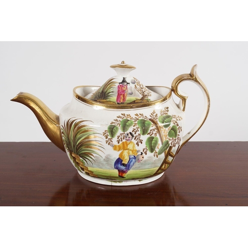 326 - 19TH-CENTURY DONOVAN DUBLIN CHINA TEAPOT