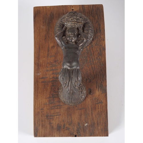 327 - 18TH-CENTURY CAST IRON DOOR KNOCKER