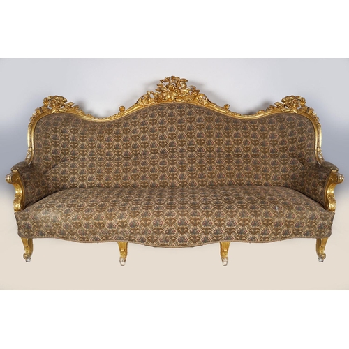 328 - LARGE 19TH-CENTURY CARVED GILTWOOD SETTEE