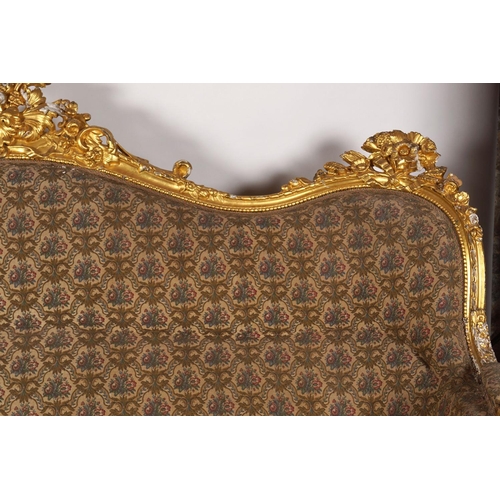 328 - LARGE 19TH-CENTURY CARVED GILTWOOD SETTEE