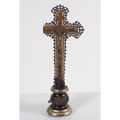 332 - 19TH-CENTURY GILDED POLYCHROME CRUCIFIX