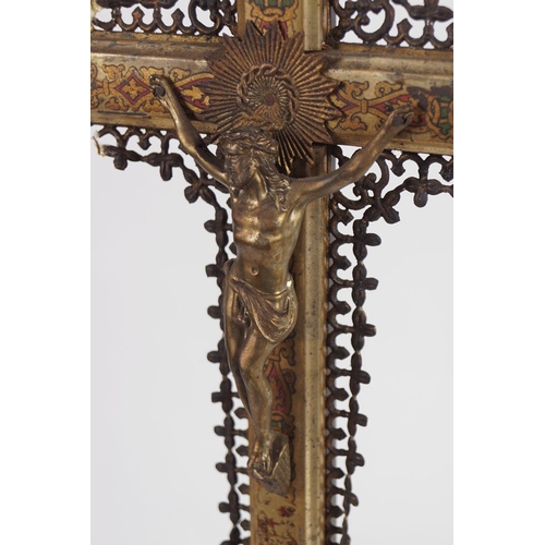 332 - 19TH-CENTURY GILDED POLYCHROME CRUCIFIX