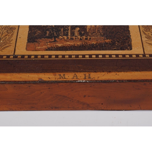 390 - 19TH-CENTURY KILLARNEY MARQUETRY WRITING SLOPE