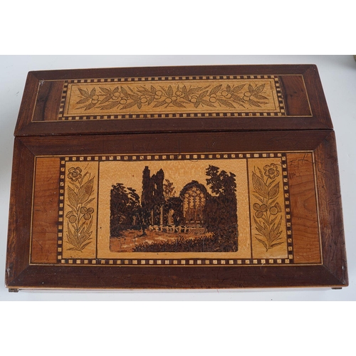 390 - 19TH-CENTURY KILLARNEY MARQUETRY WRITING SLOPE