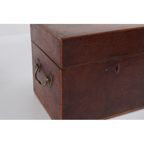 393 - GEORGE III MAHOGANY AND SATINWOOD DECANTER BOX