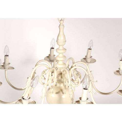 400 - LARGE PAINTED METAL CHANDELIER