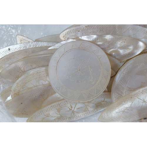 405 - COLLECTION OF CHINESE MOTHER O'PEARL COUNTERS