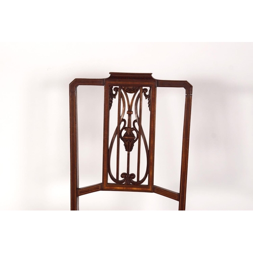 409 - EDWARDIAN MAHOGANY AND INLAID SIDE CHAIR