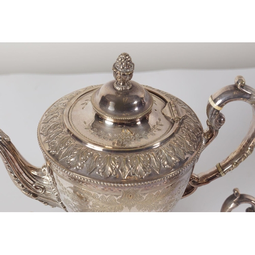 471 - 3 PIECE SHEFFIELD SILVER PLATED TEA SERVICE