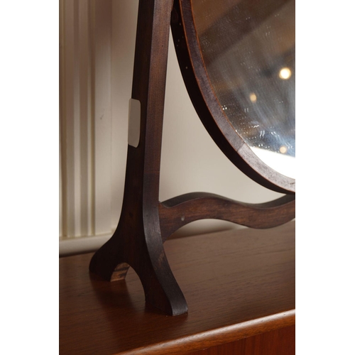 472 - EDWARDIAN MAHOGANY FRAMED CRUTCH MIRROR