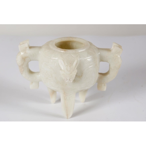 489 - CHINESE QING WHITE JADE CENSER