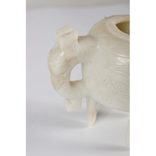 489 - CHINESE QING WHITE JADE CENSER