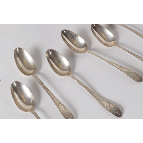 498 - SET OF 6 BRIGHT CUT SILVER TEASPOONS