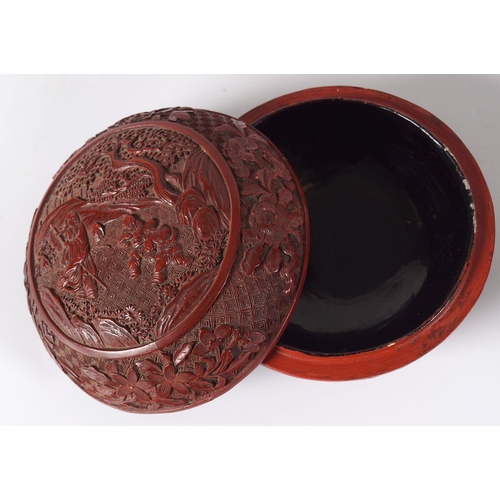 510 - CHINESE QING CINNABAR LACQUERED BOX & COVER