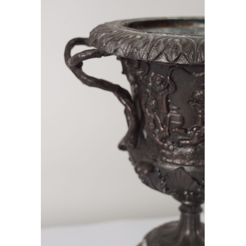 528 - 19TH-CENTURY BRONZED CAMPANA VASE