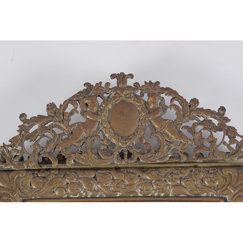 540 - 19TH-CENTURY BRASS FRAMED PIER MIRROR